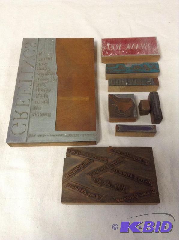 lot 31 image: Vintage Printing Blocks 3
