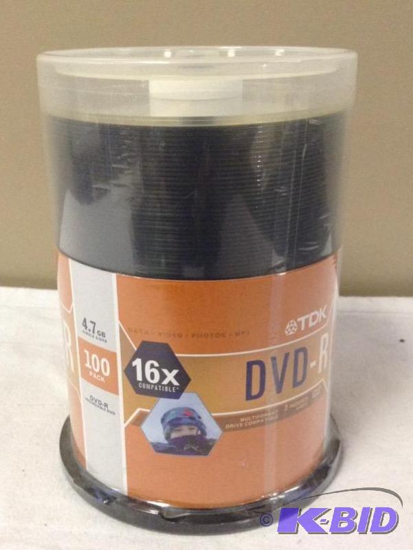 lot 49 image: Sealed Package TDK 4.7GB 100 Pack DVD-R