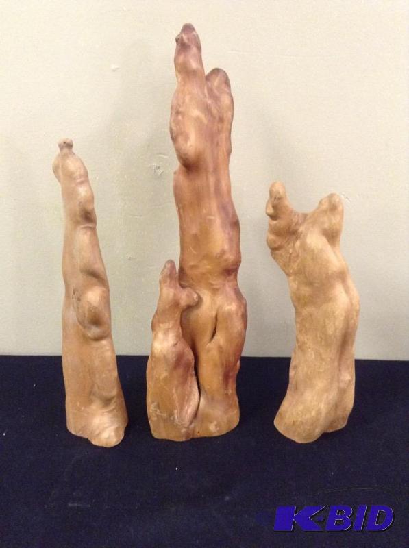 lot 62 image: Three Sanded and Finished Tom Gaskins Cypress Knee Pieces