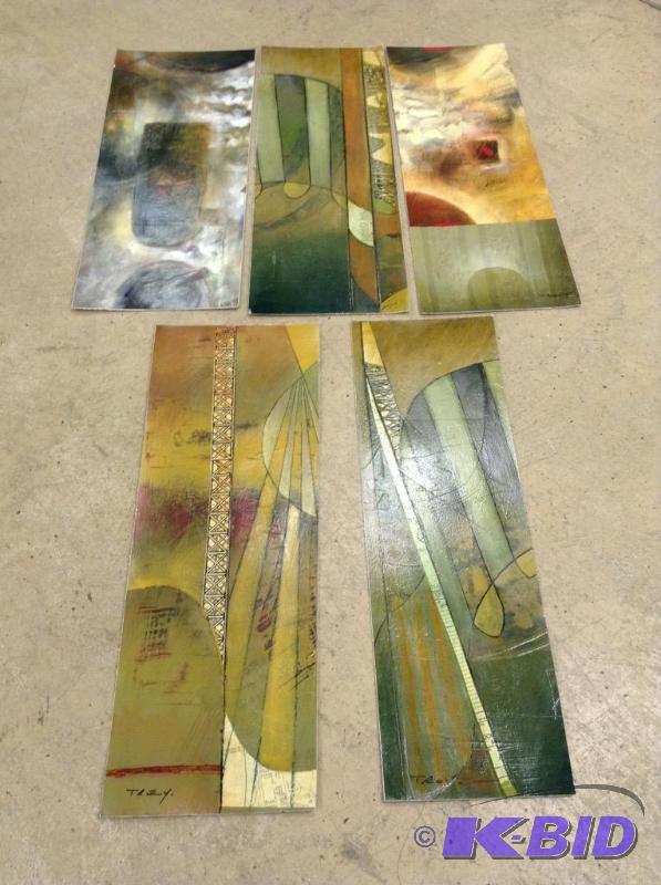lot 71 image: 5 Abstract Art Paintings by Trey