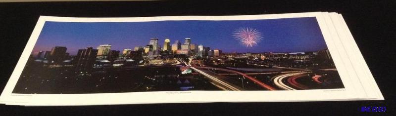 lot 73 image: 9 Minneapolis Skyline Photo Prints