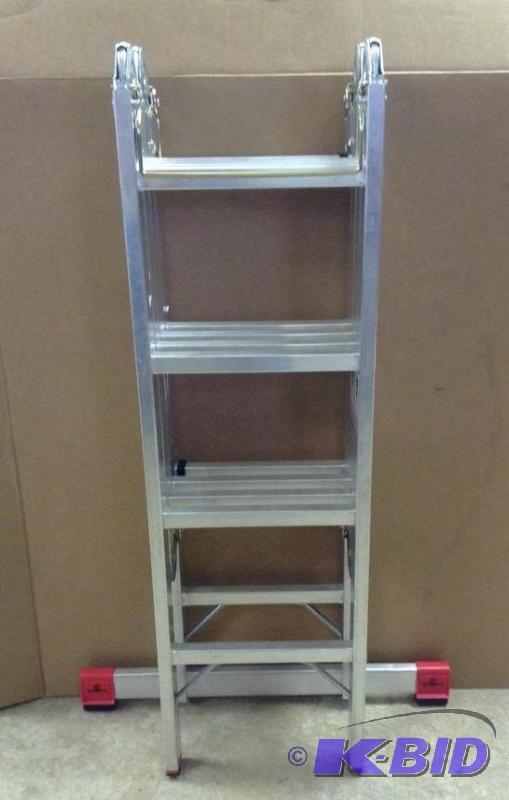 lot 90 image: Climbtek Metal 14 Multi Positional Fold Up Ladder