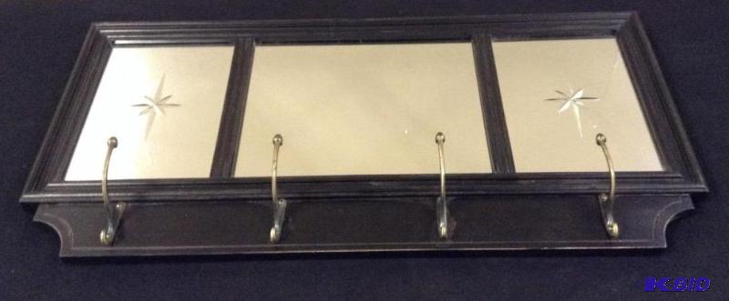 lot 97 image: Decorative Mirrored Coat Rack