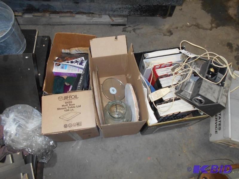 4 Boxes of stuff and a projector.