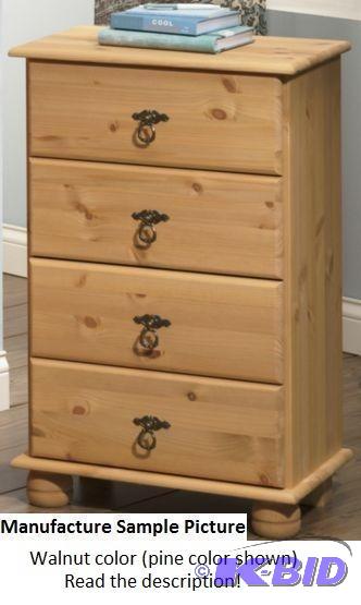 Finca Solid Wood 4 Drawer Dresser - Walnut (p...