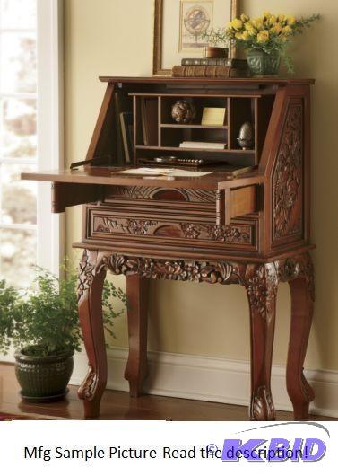 Carved Secretary - It has two drawers and a d...