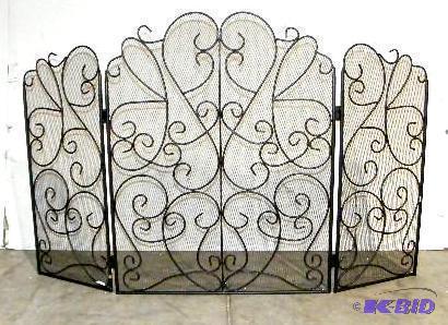 Fireplace Screen - Metal and mesh - 48&quot ...