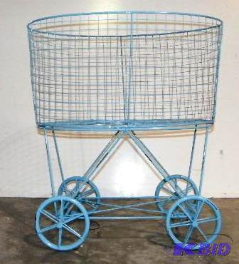 Vintage Rolling Basket - Blue - Heres a bask...