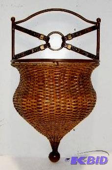Metal Framed Wall Basket - Copper metal and b...