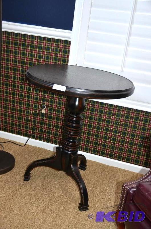 lot 106 image: Wood table by Hooker Furniture 26x30"...