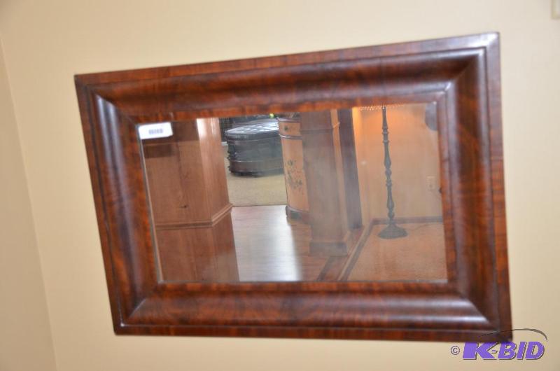 lot 117 image: Antique Wood frame mirror 22x32" Might b...