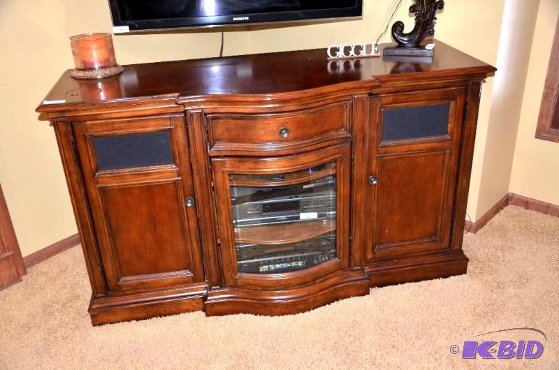 lot 125 image: LCDLED Flat Screen Tv Entertainment Center -...