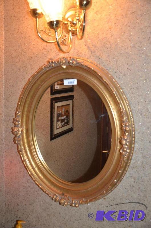 lot 133 image: Oval Mirror in Gold Decorated Frame...