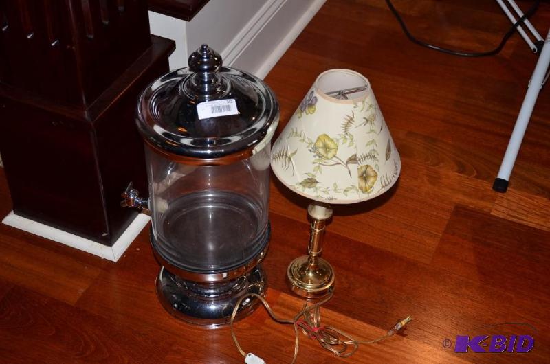 lot 143 image: Drinking cooler and lamp...