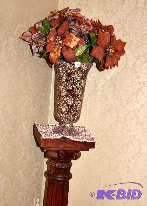 lot 149 image: Decorative Vase Measures 16 x 8 - stand is Lo...