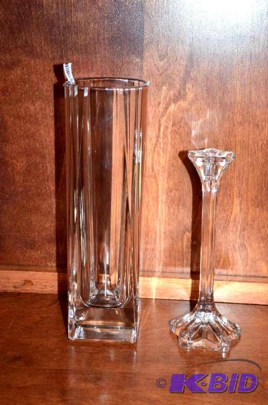 lot 164 image: 2 Beautiful crystal vases-9 inches & 12 i...