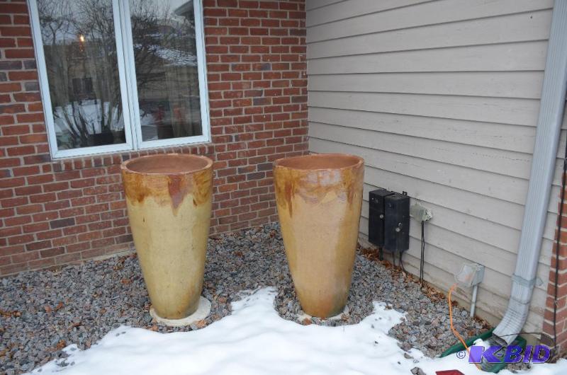 lot 178 image: 2 large outdoor Decorative Planters outside F...