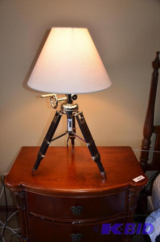 lot 192A image: Surveyor transit table lamp 32" tall- Th...