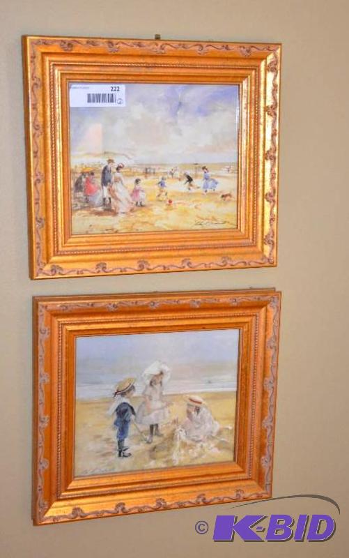 lot 222 image: 2 art pieces by John S. Goodall Seashore Them...