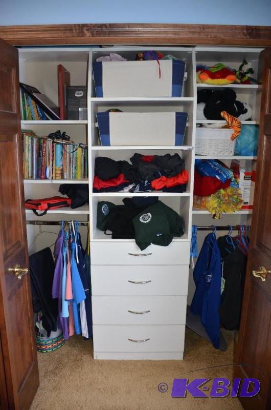 lot 229 image: Closet organize shelving unit 66x84". Br...