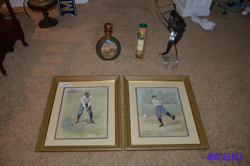 lot 252 image: Golf- 2 golf prints 16x19" by A.B. Frost...