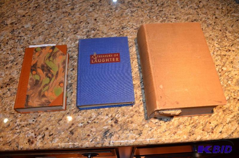lot 255 image: Antique books - Holy bible, A Treasury of Lau...
