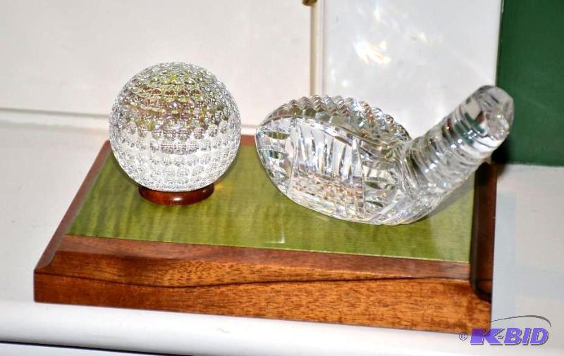 lot 30 image: Waterford Crystal golf club & ball 8x6&qu...