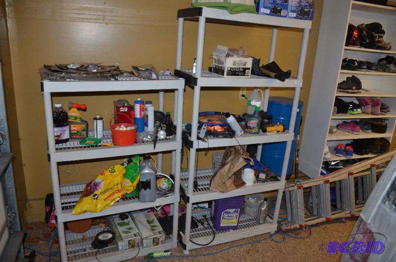 lot 303 image: 6 plastic shelving units 36" long & ...