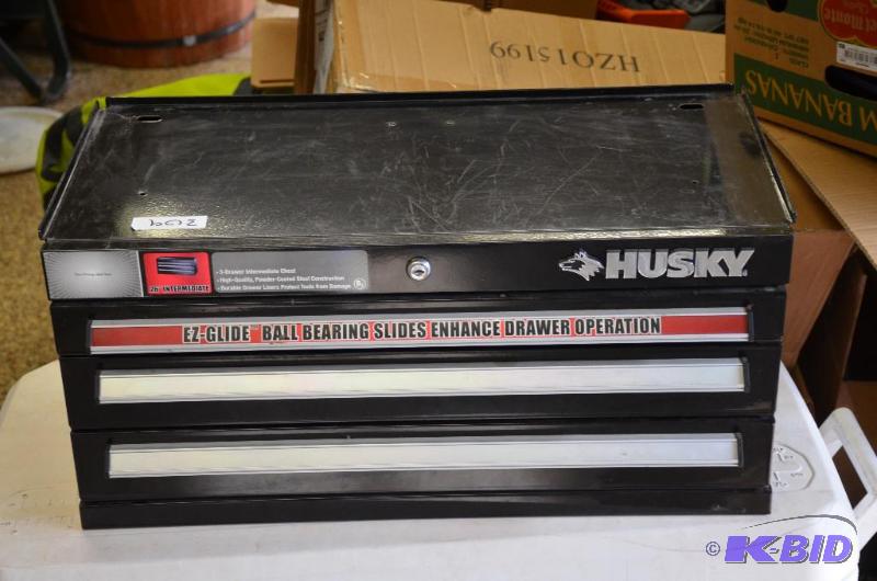 lot 309 image: Husky metal tool chest with contents12x13x26....