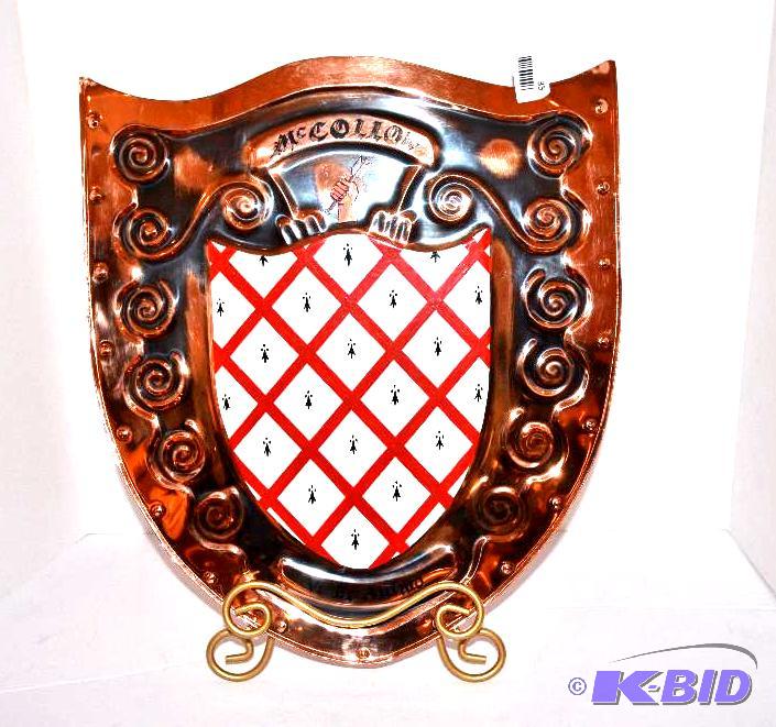 lot 35 image: Copper shield by All Family Crests 16x16"...