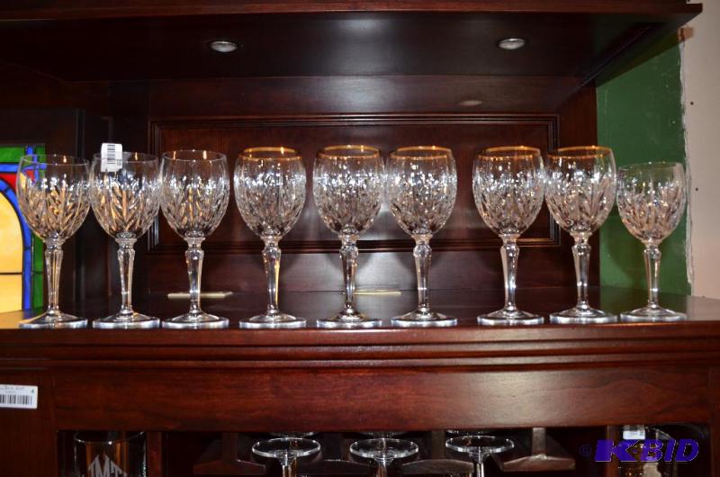 lot 89 image: Gorham Lady Anne cut crystal wine & water...