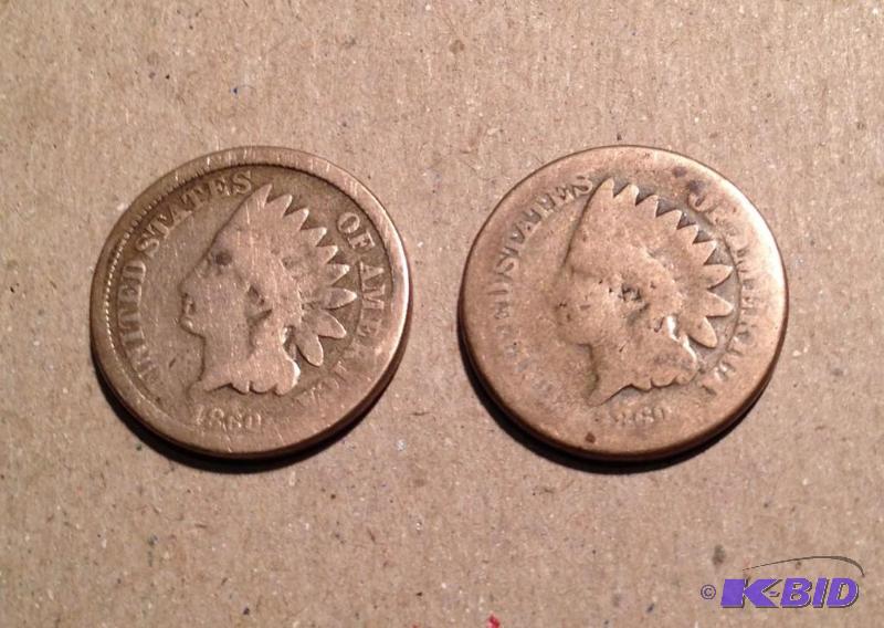 Lot of 2 1860 Indian Head Cents Better Dates