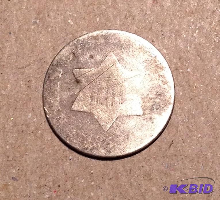 1852 Vintage US Three Cent Silver Scarce