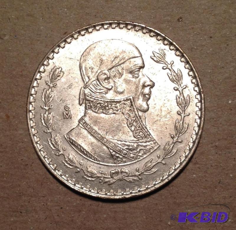 1962 Mexico Silver Peso Nice Flashy AUBU Coin