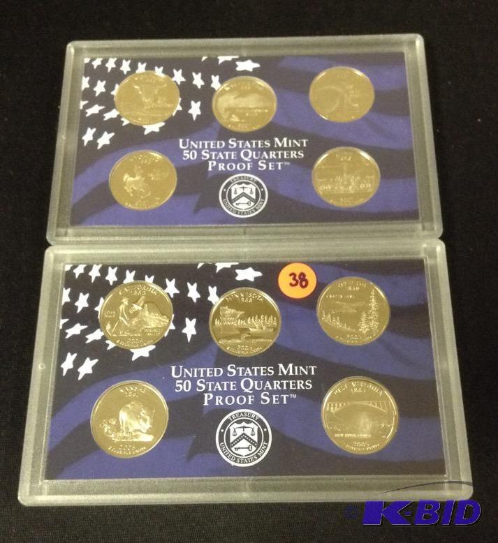 2005-S and 2007-S Proof Washington Quarter Sets Gem Proof