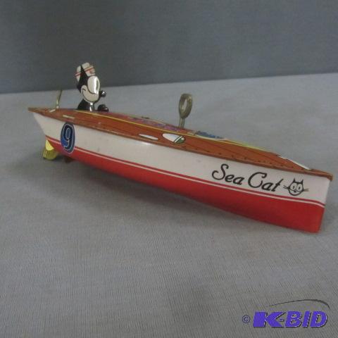 Felix Sea Cat Tin Toy Boat