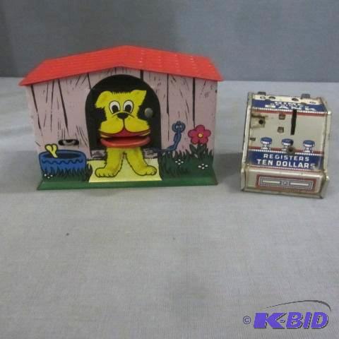 Dime & Doghouse Tin Banks