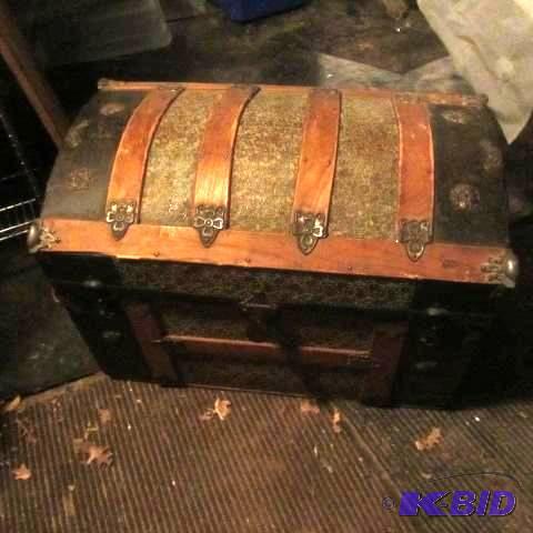 Antique Camel Back Trunk