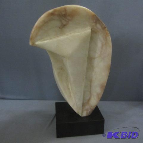 Cream & Orange Marble Sculpture