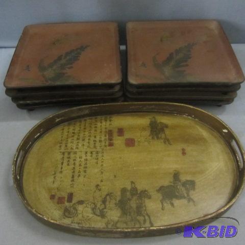 Pre WWII Wooden Plates, Tray