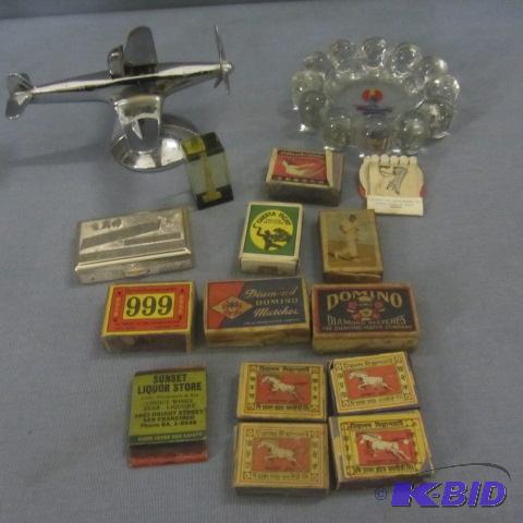 Vintage Match Boxes, Lighter, Razor