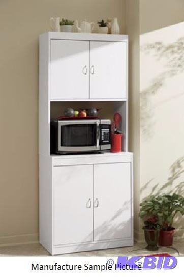 lot 29 image: Microwave Cabinet - White - Model KC1873-00 -...