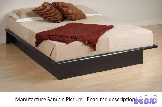 lot 47 image: Black Twin Platform Bed Frame - frame only -...