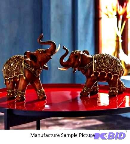 lot 5 image: Pair of Elephant Figurines - Has elaborately ...