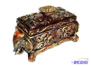 lot 6 image: Elephant Jewelry Keeper - 7.5" l x 3.5&q...