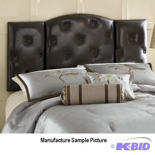lot 76 image: King Size Coventry Dark Brown Tufted Headboar...