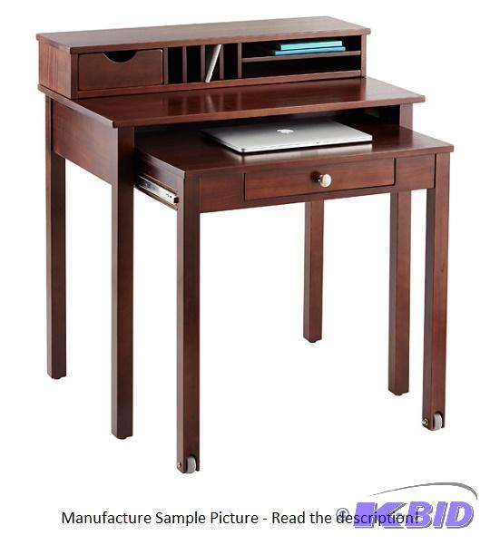 lot 77 image: Java Solid Wood Roll-Out&nbspDesk -&nbspWhe...