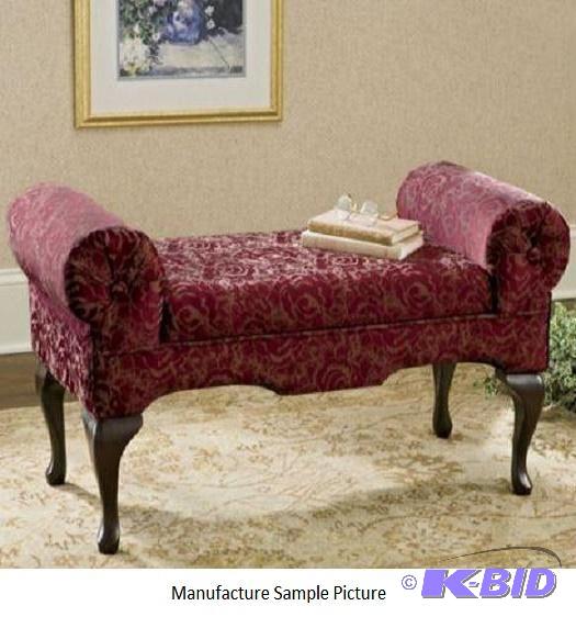 lot 82 image: Maroon Bed End Bench - Has lift top for conve...