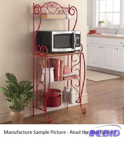 lot 90 image: Heart Scroll Microwave Cart - Red -&nbspScro...