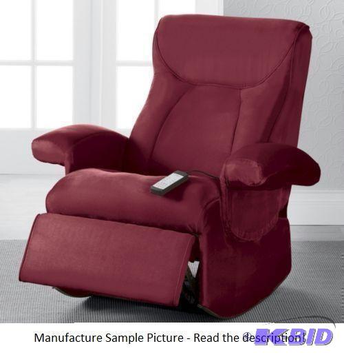 lot 94 image: Burgundy Rocker Recliner Chair - Rock away or...